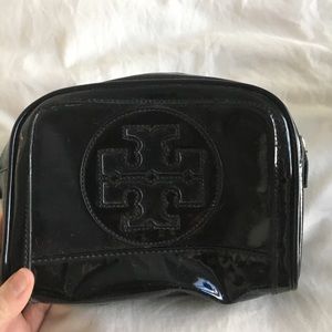 Tory Burch Black Patent Make-Up Bag